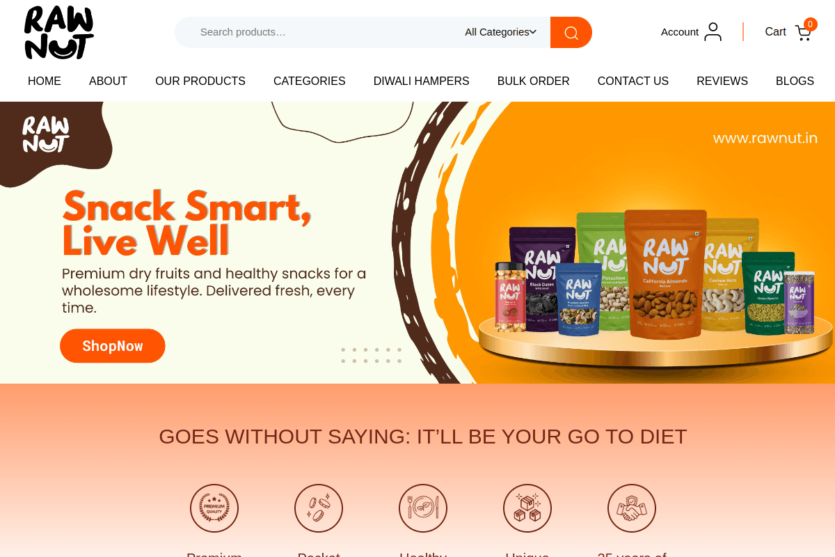 RawNut website screenshot